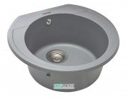 Мойка для кухни Miraggio Tuluza врезная круглая с переливом матовый Gray 0000046