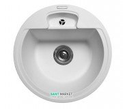 Мойка для кухни Miraggio Valencia врезная круглая с переливом матовый White 0000057