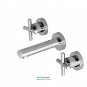 Змішувач для раковини Tres Bimax-Tres двухвентильний настінний хром 163152