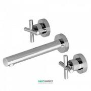 Змішувач для раковини Tres Bimax-Tres двухвентильний настінний хром 163151