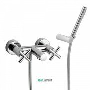 Смеситель для ванной Tres Bimax-Tres двухвентильный с ручным душем хром 163874