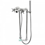 Смеситель для ванной Tres Bimax-Tres двухвентильный напольный хром 163194