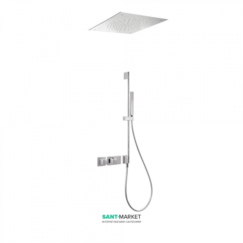 Душова система Tres Block System термостатична з верхнім і ручним душем хром 20725209
