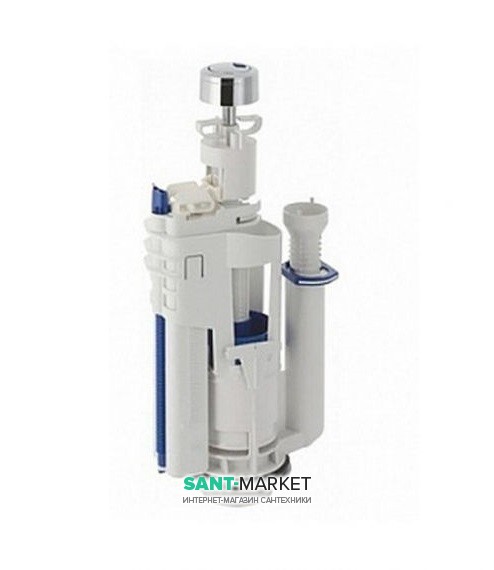 Сливной механизм для бачка унитаза Galassia Ergo с кнопкой белый/хром 9010