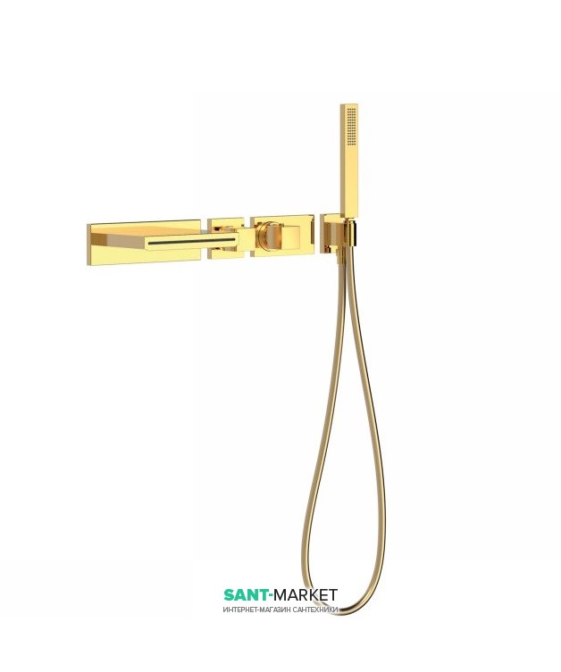 Термостат для ванны Tres Block System с ручным душем золото 20719201OR