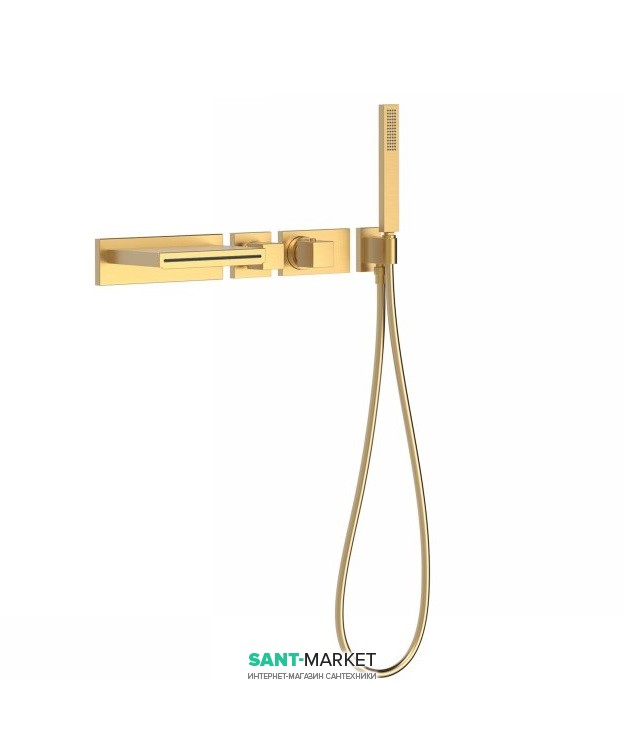 Термостат для ванни Tres Block System з ручним душем матове золото 20719201OM