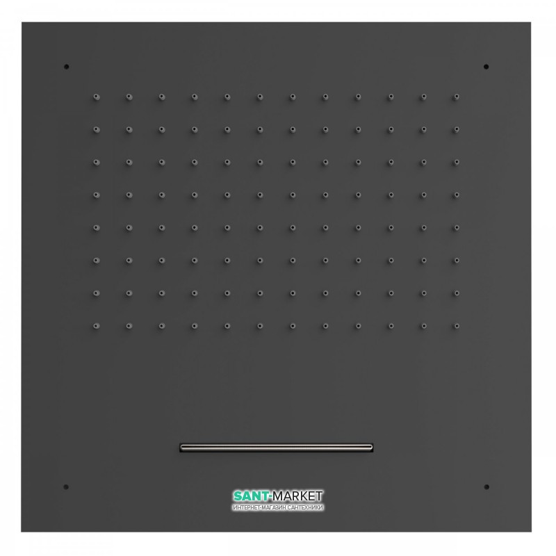 Верхний душ Tres Inox 500х500 мм 2 типа струи черный матовый 29995501NM