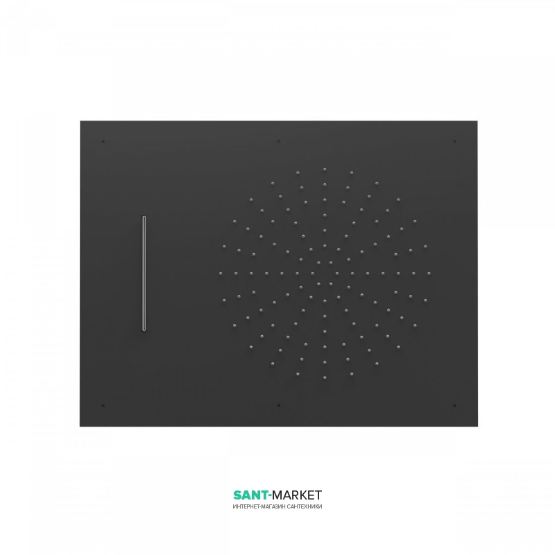 Верхний душ Tres Inox 500х650 мм 2 типа струи черный матовый 29997001NM