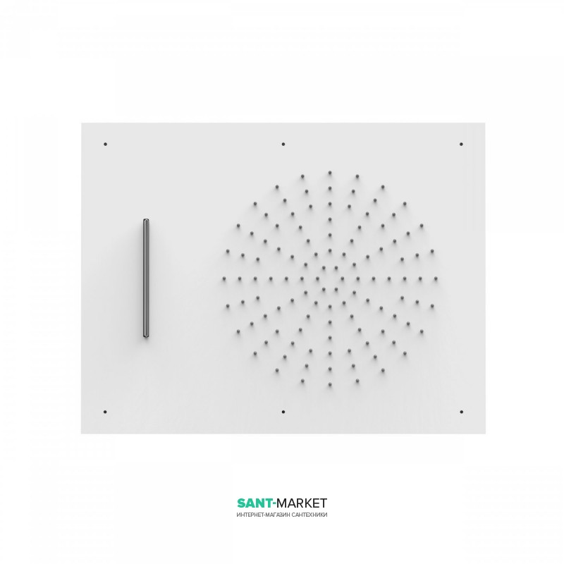 Верхній душ Tres Inox 500х650 мм 2 типу струменя білий матовий 29997001BM