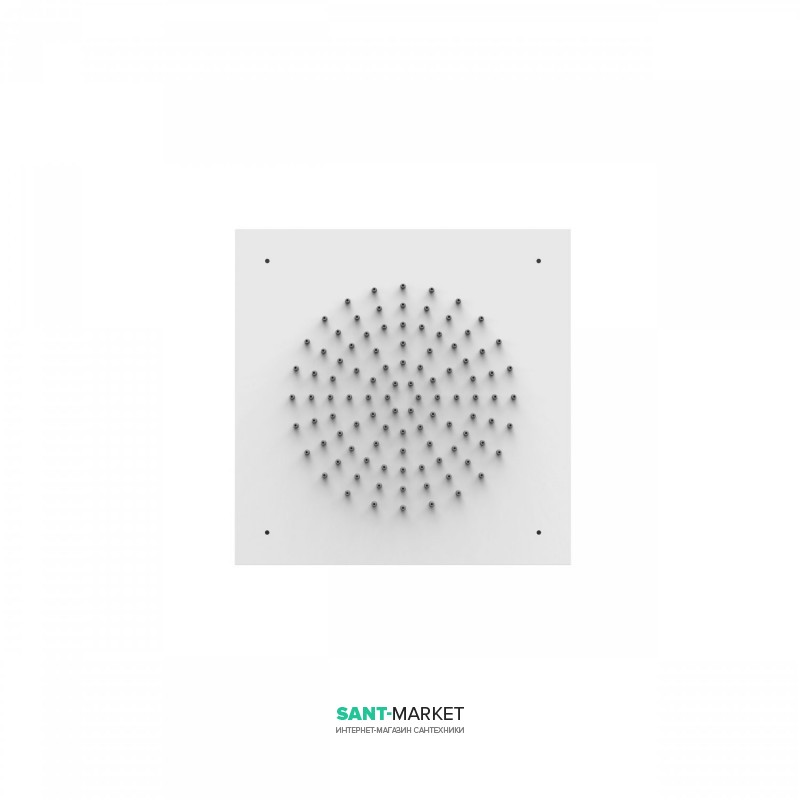 Верхній душ Tres Inox 380х380 мм 1 тип струменя білий матовий 29995301BM