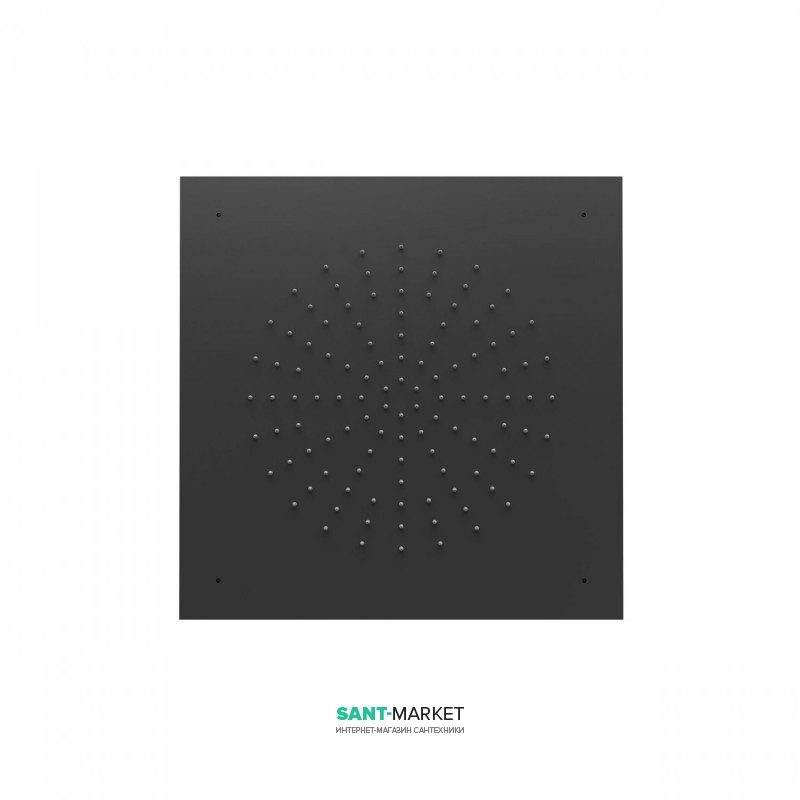 Верхній душ Tres Inox 500х500 мм 1 тип струменя чорний матовий 29995302NM