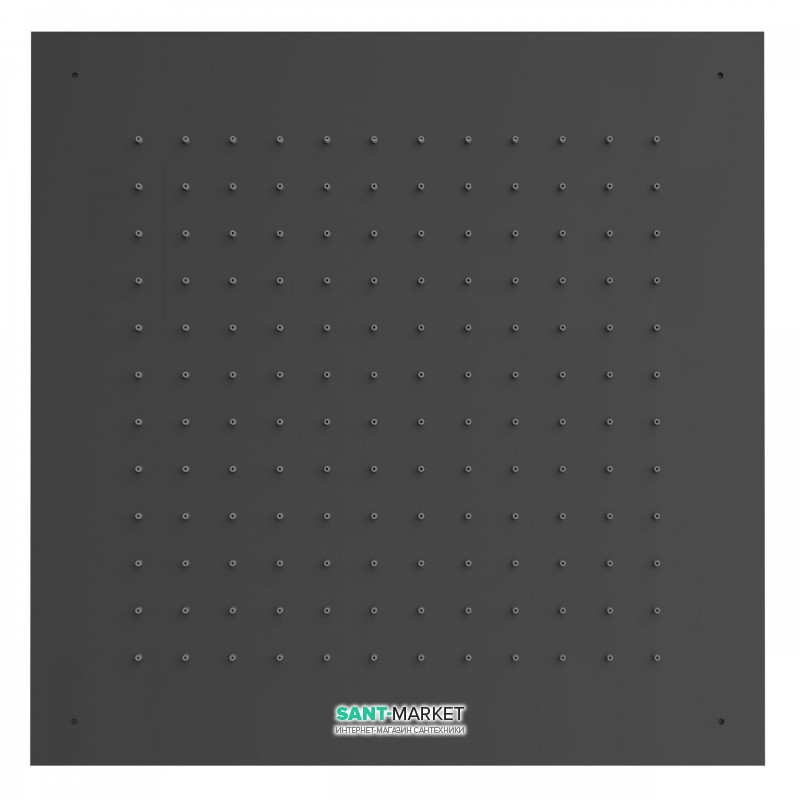 Верхній душ Tres Inox 500х500 мм 1 тип струменя чорний матовий 134951NM
