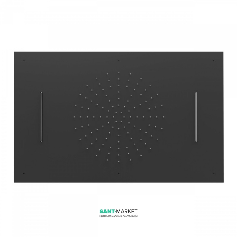 Верхній душ Tres Inox 500х800 мм 2 типу струменя чорний матовий 29996601NM