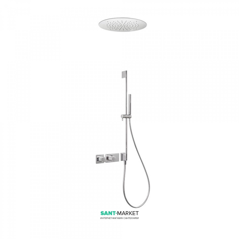 Душова система Tres Block System термостатична з верхнім і ручним душем хром 20735212