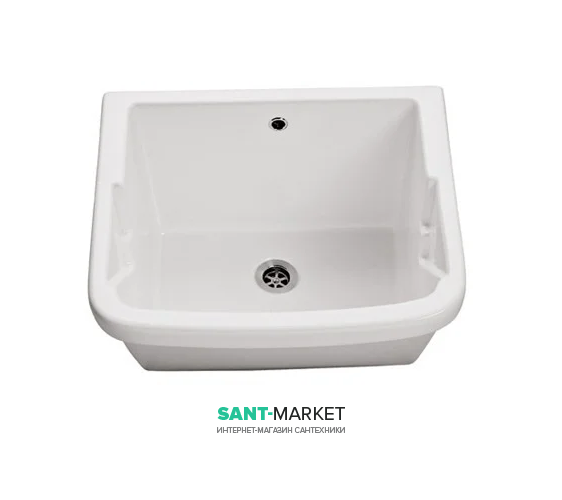 Раковина Galassia Iside врізна для прання 70 см без отвору під змішувач з переливом білий 2002