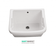 Раковина Galassia Iside врізна для прання 70 см без отвору під змішувач з переливом білий 2002