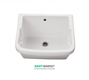 Раковина Galassia Iside врезная для стирки 60 см без отверстия под смеситель с переливом белый 2001