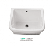 Раковина Galassia Iside врезная для стирки 60 см без отверстия под смеситель с переливом белый 2001