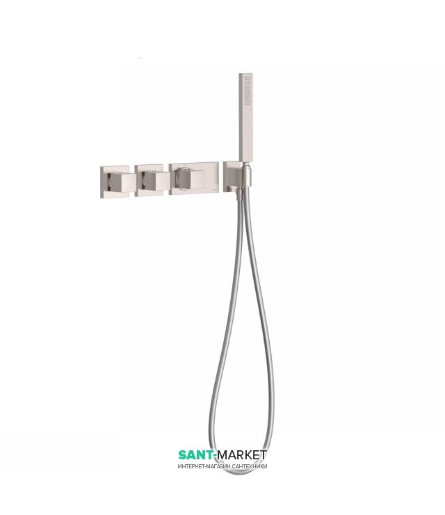 Термостат для душа Tres Block System colors с ручным душем 3 потребителя сталь 20725391AC