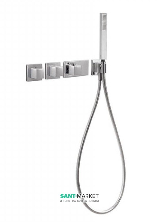 Термостат для душа Tres Block System с ручным душем 3 потребителя хром 20725391