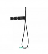 Термостат для душа Tres Block System colors с ручным душем 3 потребителя черный матовый 20725391NM