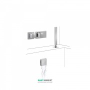 Термостат для ванны Tres Block System с ручным душем и наполнительным клапаном хром 20725207