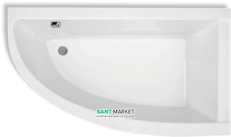 Ванна акриловая угловая PoolSpa коллекция Laura 140х80 R правая с ножками белый PWANK10ZN000000