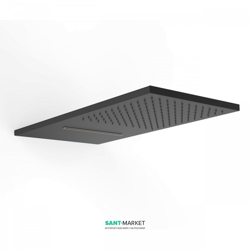 Верхний душ со стены Tres Inox 280х550 мм 2 типа струи черный матовый 29990301NM