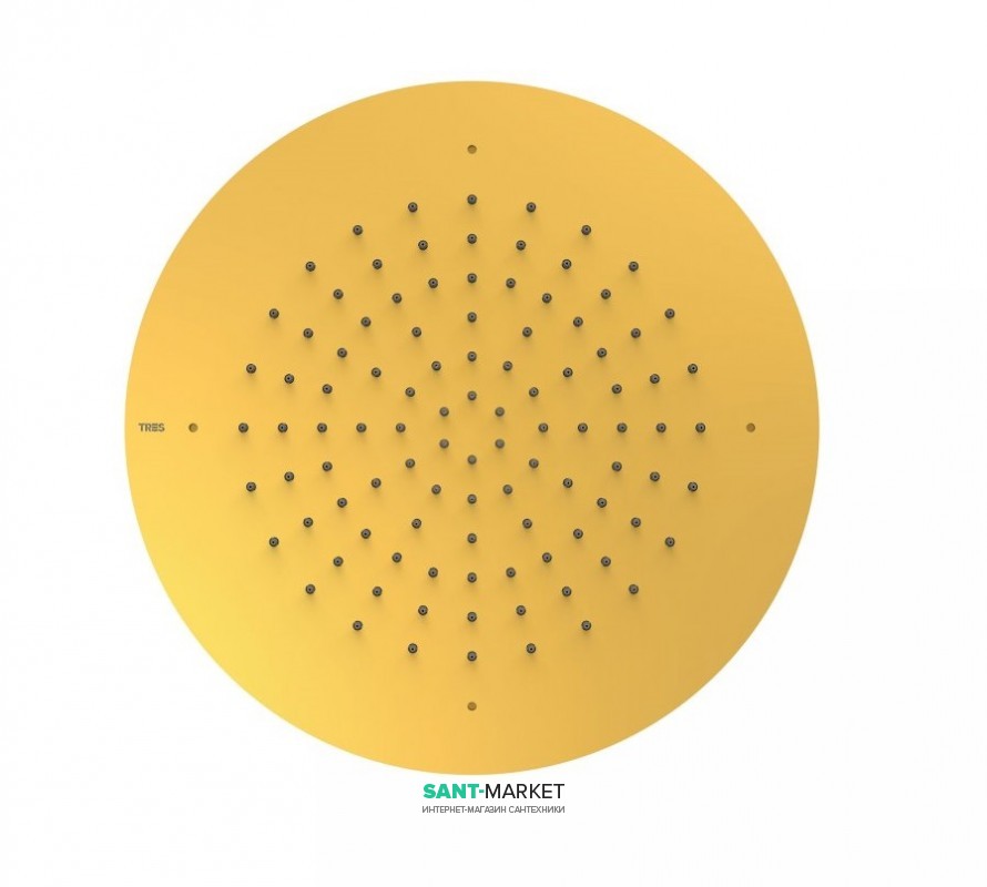 Верхний душ Tres Inox Ø 380 мм 1 тип струи золото 134940OR