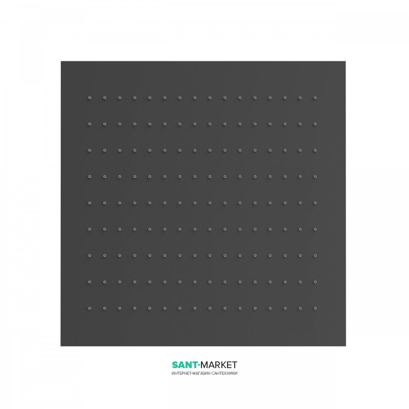 Верхний душ Tres Inox 380х380 мм 1 тип струи черный матовый 134944NM