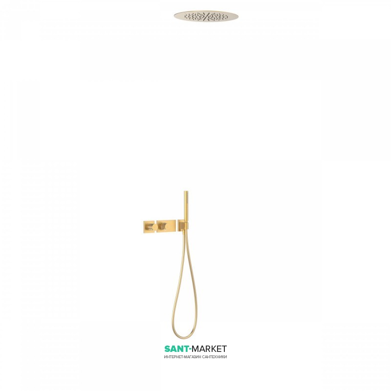 Душова система Tres Block System colors термостатична матове золото 20735204OM