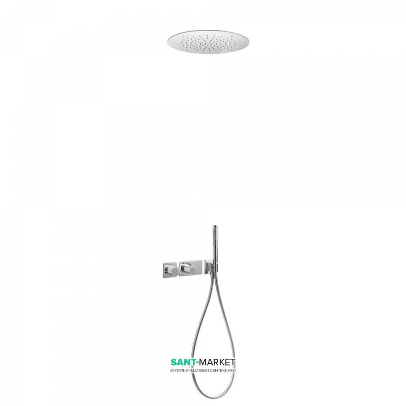Душова система Tres Block System термостатична з верхнім і ручним душем хром 20735211