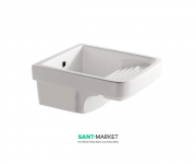 Раковина Galassia Minerva врезная для стирки 45 см без отверстия под смеситель с переливом белый 2008