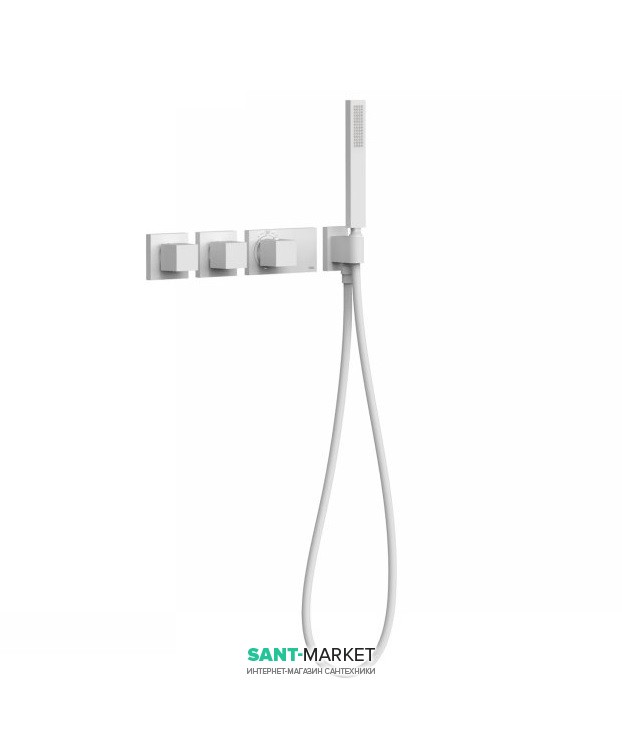 Термостат для душу Tres Block System colors з ручним душем 3 споживача білий матовий 20725391BM