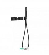 Термостат для душа Tres Block System colors с ручным душем 3 потребителя черный матовый 20725391NM