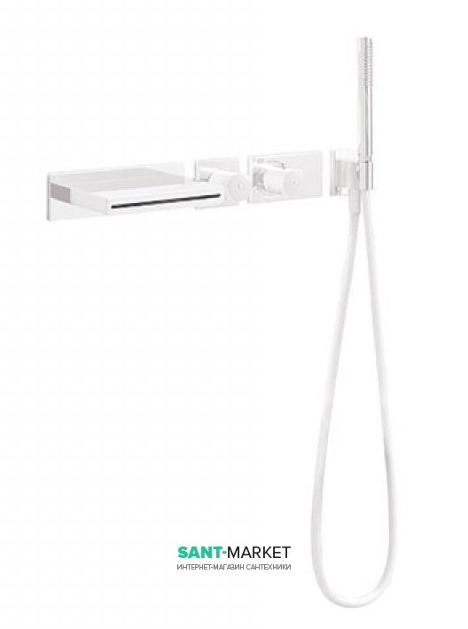 Термостат для ванни Tres Block System colors з ручним душем білий матовий 20739201BM