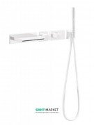 Термостат для ванны Tres Block System colors с ручным душем белый матовый 20739201BM