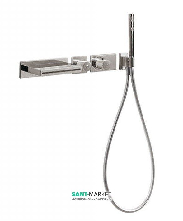 Термостат для ванни Tres Block System colors з ручним душем сталь 20739201AC