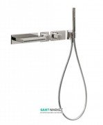 Термостат для ванны Tres Block System colors с ручным душем сталь 20739201AC