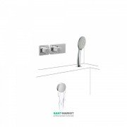 Термостат для ванны Tres Block System с ручным душем и наполнительным клапаном хром 20735207