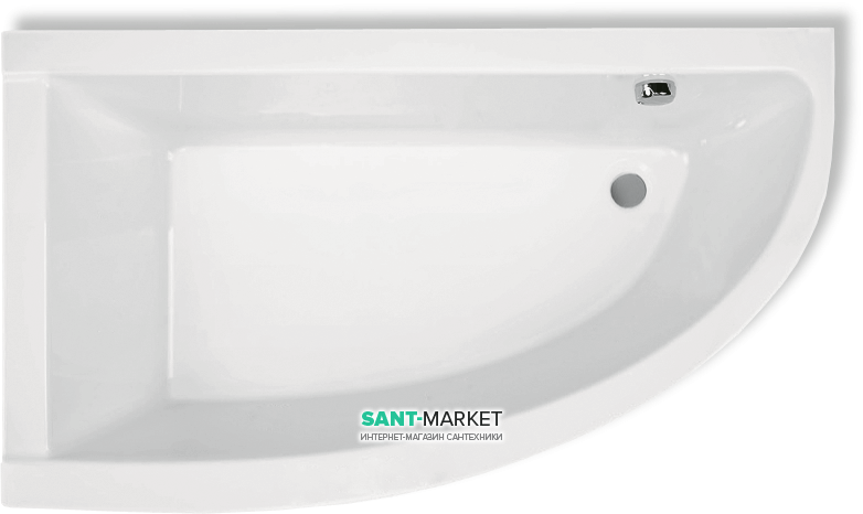 Ванна акриловая угловая PoolSpa коллекция Laura 150х90 L левая с ножками белый PWANW10ZN000000