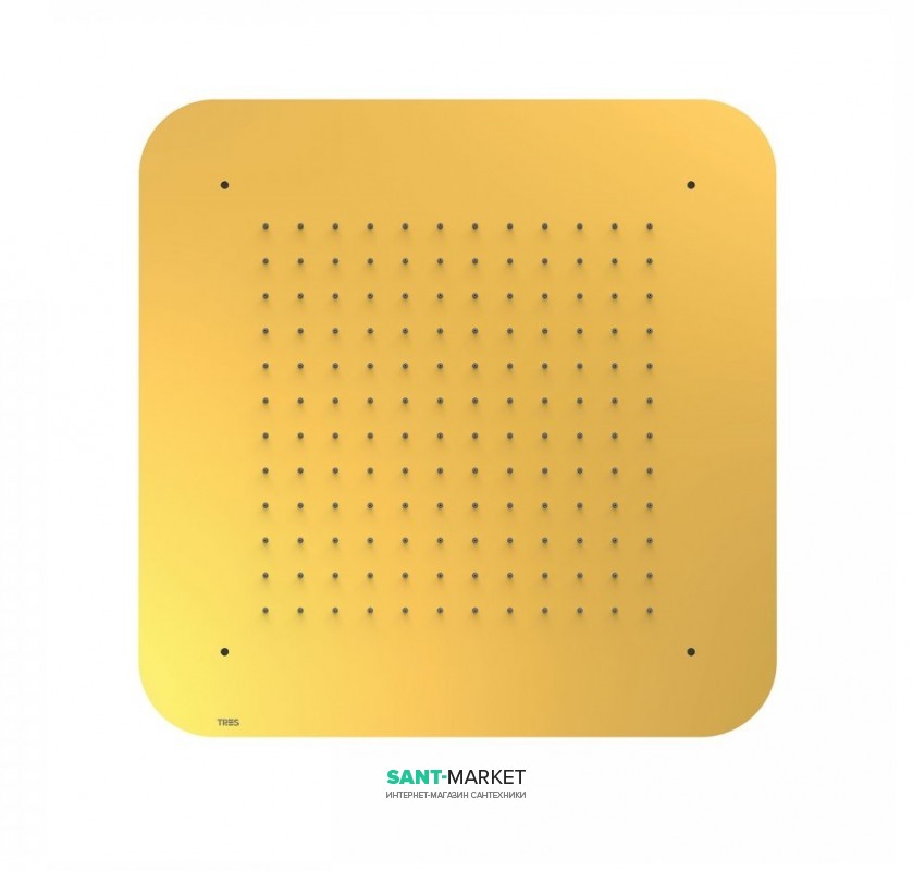 Верхній душ Tres Inox 420х420 мм 1 тип струменя золото 29951607OR
