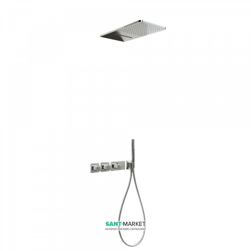 Душевая система Tres Block System colors термостатическая сталь 20735302AC