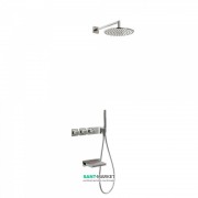 Душова система Tres Block System термостатична з верхнім і ручним душем сталь 20735308AC