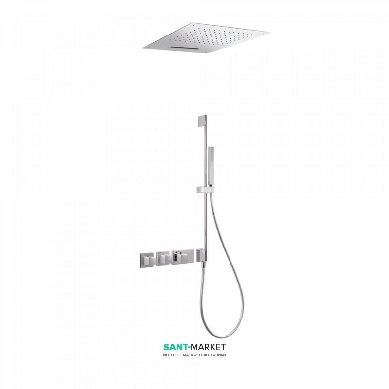 Душова система Tres Block System термостатичні з верхнім і ручним душем хром 20725311