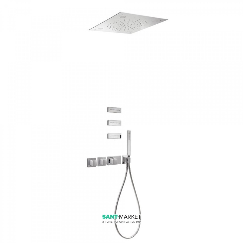 Душевая система Tres Block System термостатическая с верхним и ручным душем хром 20725304
