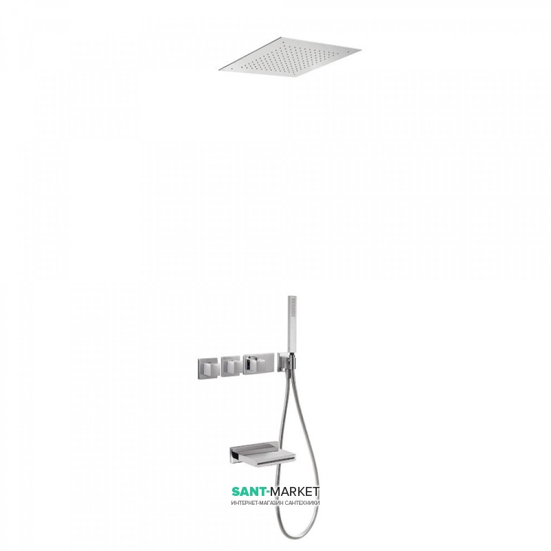 Душевая система Tres Block System термостатическая с верхним и ручным душем хром 20725306