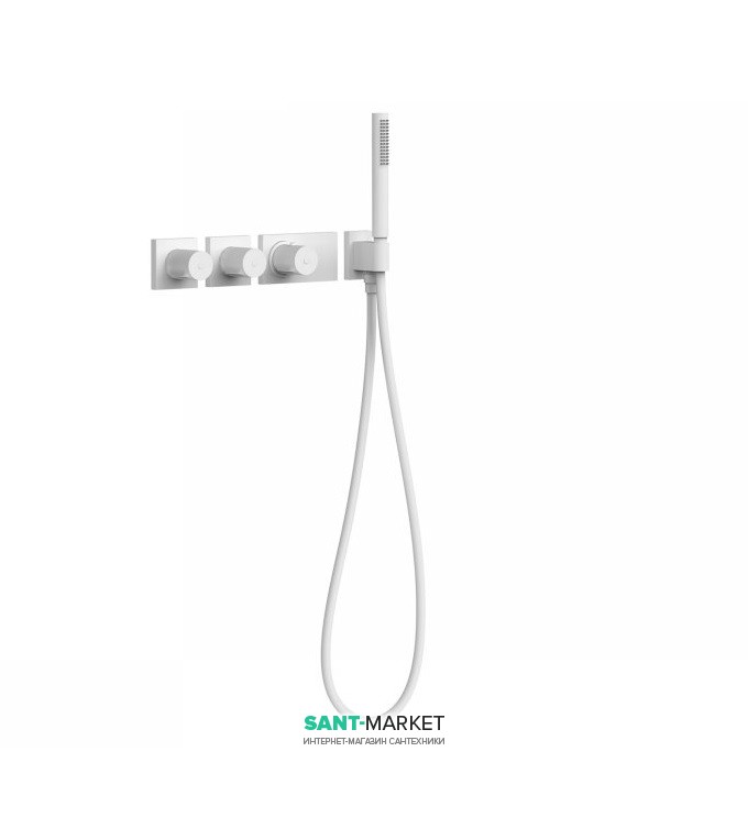 Термостат для душу Tres Block System colors 3 споживача білий матовий 20735391BM