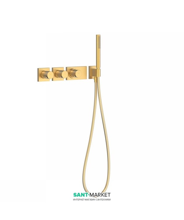 Термостат для душа Tres Block System colors 3 потребителя матовое золото 20735391OM
