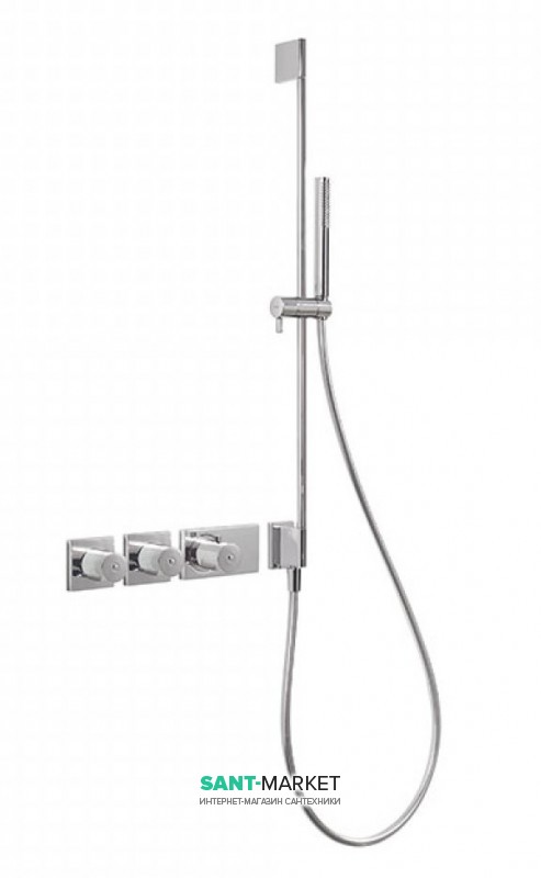 Термостат для душа Tres Block System с ручным душем 3 потребителя хром 20735392